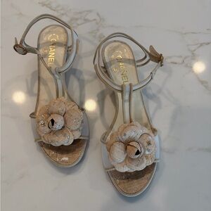 CHANEL Beige Strappy Sandals